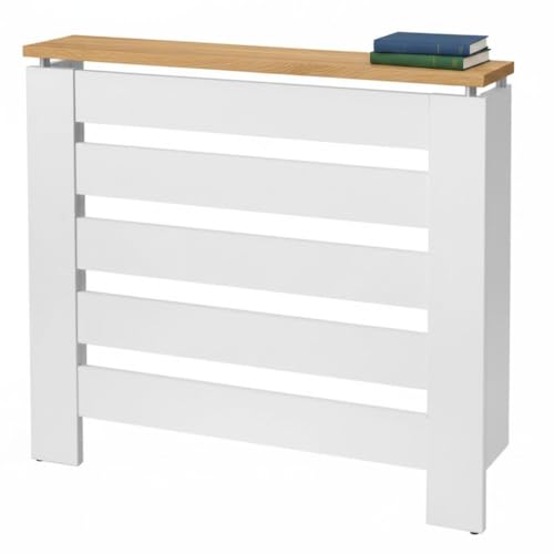 Miniatura 3 de D J Muebles Kit Cubre Radiador, Cubierta Para Radiador, Moderno, Color Blanco Roble, Listones, Parrilla, Diseño, Ingeniería, Cubreradiador Hércules Blanco Roble, Cubre Radiador De 60x84x20 90x84x20