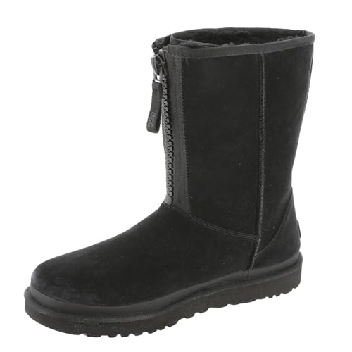 UGG Damenstiefel - Winterstiefel CLASSIC SHORT ZIPPER TAPE LOGO 1144035 BLK Schwarz, EU 37