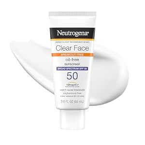 Neutrogena Clear Face Sunscreen Lotion SPF 50, 3 fl oz