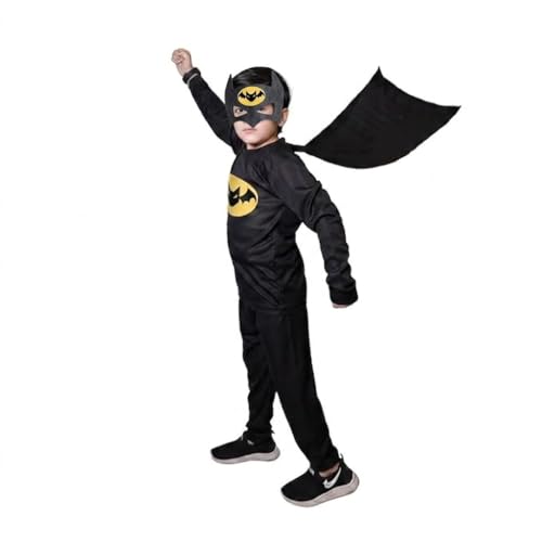 Image of Raj Costume Boys Superhero Costume Set with Mask | Blue Red Full Sleeve T-Shirt & Track Pants | Kids Fancy Dress for Birthday Party, School Function|Stretchable Comfortable