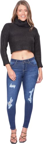 Ymi Womens Wannabettabutt Mid-Rise Skinny Made With Recycled Fibers Jeans, S2845, 7 Us #TOP3