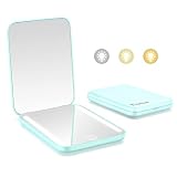 Kintion Rechargeable Pocket Mirror, 1X/3X Magnification LED Compact Travel Makeup Mirror, 3 Color Te