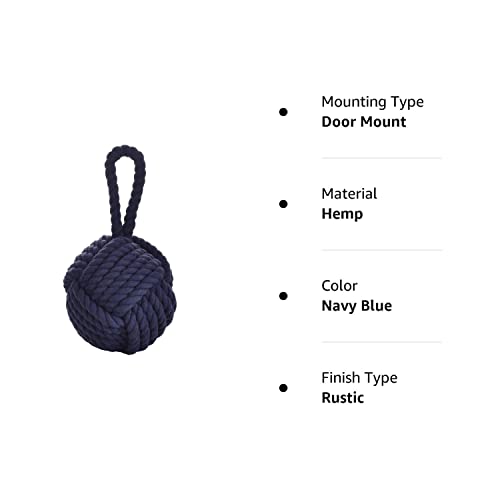Pomeat Decorative Door Stop, Sailors Knot Rope Door Stop, Nautical Door Stop, Weighted Door Stopper, Heavy Doorstop For Bedroom, Living Room Door, Window Wedge, Bookend 6.25 Inch (Blue) #TOP7
