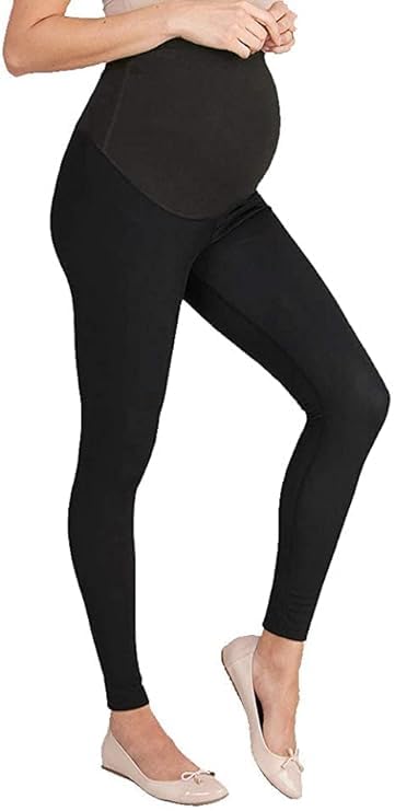 IKKAI Women's Maternity High Waist Legging Pregnancy Seamless Soft Belly Support Black Over Bump 1 Pack 2 31csRV5W8HL