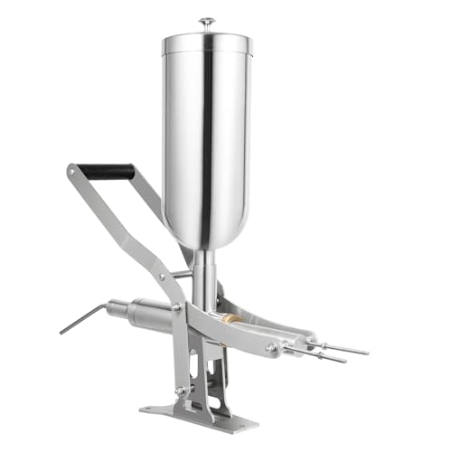 Macchina di riempimento manuale a ciambella, 5 l, acciaio inox 304, argento con 4 ugelli per torte e pasticcini, 60 x 65 cm