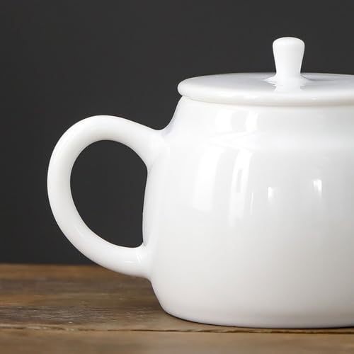 Tetera de cerámica de loto pintada a mano con tapa para juego de té de Kung Fu individual 5
