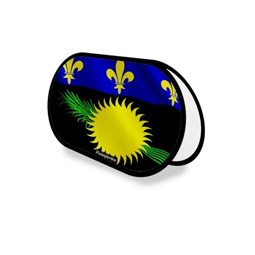 Drapeau de la Guadeloupe 70x120cm, support publicitaire ovale aux finitions soignées