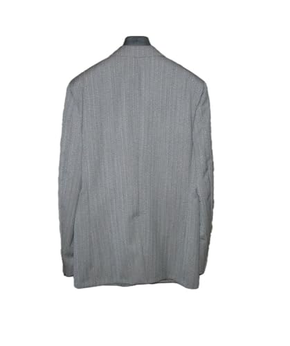 Men's Suit 2-Pieces Stripe Jacket and Solid Pants Single Breasted Office Work Tuxedos2