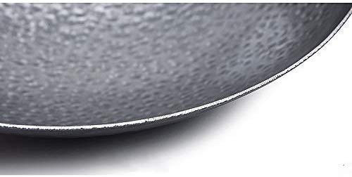 Handgeschmiedeter Eisen-Wok, Professioneller Chinesischer Traditioneller Handgehämmerter Kohlenstoffstahl-Pow-Wok Mit Ulmenholz- Und Stahl-Helfergriff - 34cm