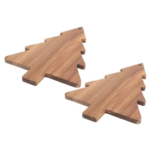 Veemoon 2 Pièces Planche de Service en Bois de Sapin de Noël, Plateau à Fromage et Charcuterie Décoratif pour Différentes Occasions et Présentation de...