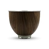 Stainless Steel 5 Quart Mixer Bowl for Kitchenaid Classic&Artisan Tilt Head Stand Mixer, Wood Texture, Fit for K45, KSM75, KSM90, KSM150, Heavy Duty, Dishwasher Safe