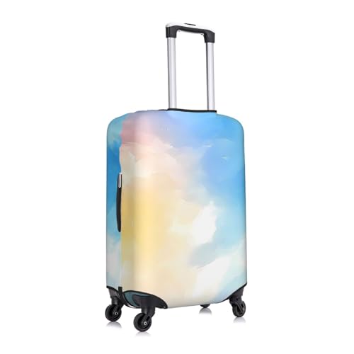 Watercolor Beach Elastic Travel Luggage Cover, Washable Spandex Suitcase Protector, Anti-Scratch Fits 18-32 Inch3