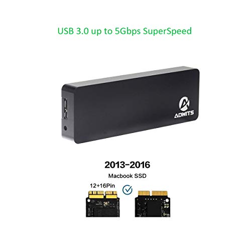A Adwits Usb 3.0 External Aluminum Case To Ssd, Perfect Upgrade Kit Enclosure & Install Tool For Models 2013/2014/2015/2016 Air, Retina, Pro #TOP2