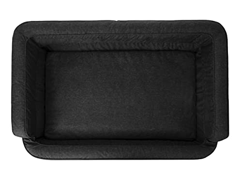 PillowPrim Hundebett, Möbel für Tiere, Katzenbett, Abnehmbar Bezug, Hundekorb, Hundekissen, Hundeliege, Schlafplätze, Hundesofa, Schwarz, XXL: 117x79 cm