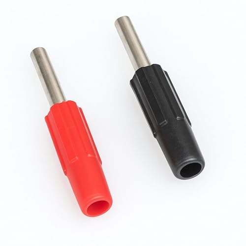 Image of MX 4mm Banana Plug Male Connector - Solderable Audio & Electronics Adapter - Durable Metal Housing, Secure Fit for Speaker Wire, Test Leads, DIY Electronics Projects Pack of 4