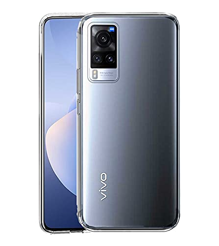 Image of Soft Flexible Silicone Back Cover Compatible with Vivo X60, Transparent Case