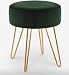 Leone Living - Pouf poggiapiedi in velluto - sgabello comodo design minimalista - verde bosco