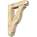 Ekena Millwork BKT0806X36X48FST03RDF Funston Arts and Crafts Rough Sawn Bracket w/Offset Brace, Douglas Fir