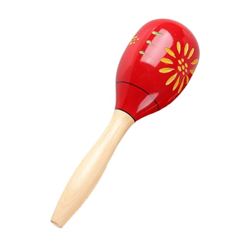 1 Piece Hardwood Maracas Wood Rattles Percussion Instruments Wooden Shaker Wood Maracas for Percussion Enthusiasts Hand Sand Ham