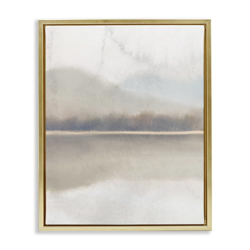 Foggy Lake Landscape, 25 x 31 Inch Canvas in Floater Frame