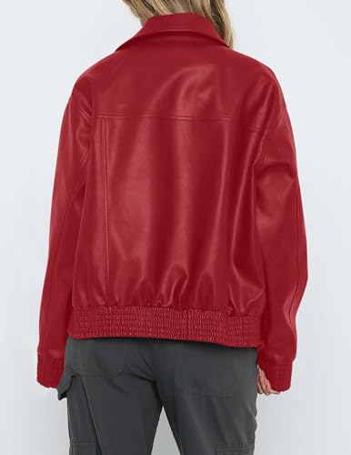 PRETTYGARDEN Women's Faux Leather Jackets 2025 Fall Long Sleeve Bomber Jacket Zip Up Motorcycle Coats Winter Clothes2