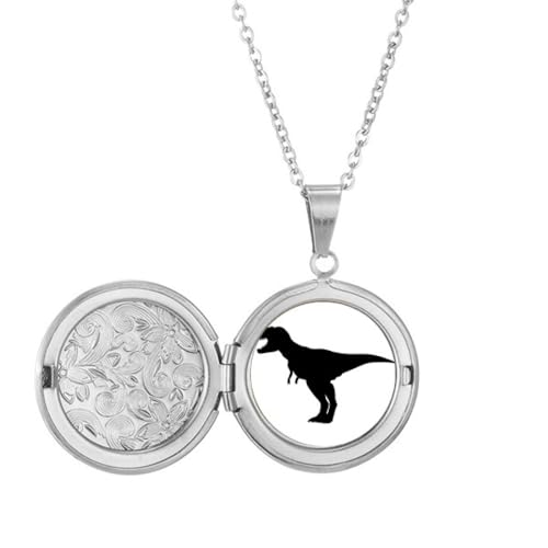 Collier médaillon dinosaure bs b rugissement art déco mode pendentif