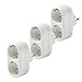 Mehrfachsteckdose, 3 Stück Steckdose Erweiterungen 2-in-1 Steckdosenadapter AC 250V/16A, 3680W Max, Tragbare Wandplatte Steckdosen für Haushaltsgerät, Smartphone, PC