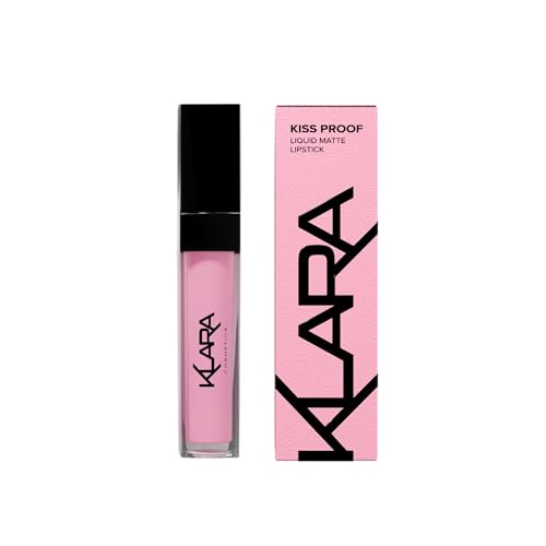 Klara Cosmetics Kiss Proof Lipstick 18 Dirty Violet Nude Violet Pastel Liquid Matte Lipstick Long Lasting Full Colour Pigment, 8ml / 0.27 fl.oz (B075871RLP)