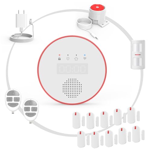 Umeima Alarmas Para Casa, Kit De 16 Piezas, Wifi Sistema De Alarma Para El Hogar Con Sirena Tuya App, Sirena De 120 Db, Sensores De Ventana, Pir Antimascotas, Controles Remotos, Funciona Con Alexa Umeima Alarmas Para Casa, Kit De 16 Piezas, Wifi Sistema De Alarma Para El Hogar Con Sirena Tuya App, Sirena De 120 Db, Sensores De Ventana, Pir Antimascotas, Controles Remotos, Funciona Con Alexa