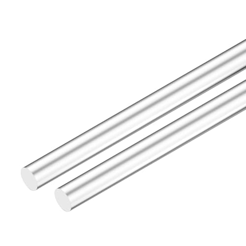Image of M METERXITY 2-Pack Acrylic Round Rods, 11.8 x 0.59 Inch / 300 x 15 mm Clear Acrylic Dowel Rods Sticks Plastic Sticks Strip for DIY Crafts Lighting Gardening Decorations