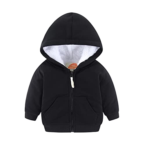 Image of Mud Kingdom Boys Girls Full-Zip Hooded Sweatshirt Fur Lined Funny Pattern 6 Months-8 Years