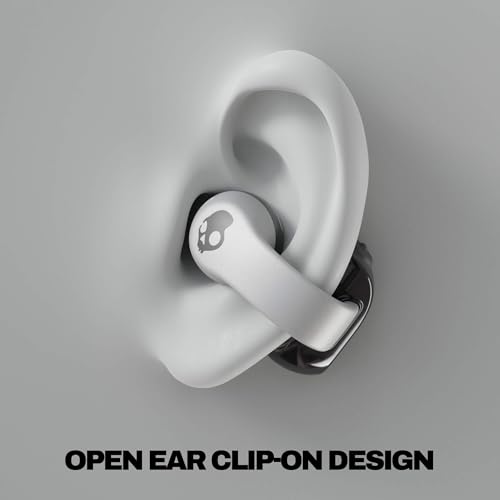 Image of Skullcandy Push 720 Open Wireless Open Ear Bluetooth Earbuds, Headphones, Waterproof, Clip-On Lightweight Design, 30 Hours Battery, Wireless Charging Pouch, Microphone for iPhone Android - Chrome
