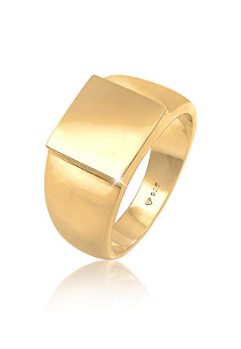 Chevalière argent 925 plaqué or Kuzzoi bague homme rectangulaire cadeau biker massif