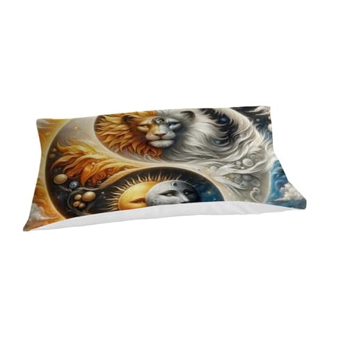 Housse de couette tigre 135x200 microfibre imprimé 3D avec zip