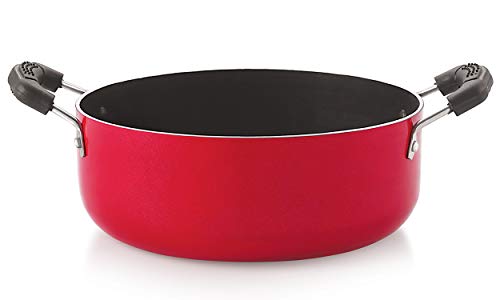 Image of Nirlon Non Stick Aluminium Gas Compatible Casserole /Biryani Pot /Rice Pot, 24cm - 3.1 LTR (Nonstick PFOA Free, Non-Toxic, Food Grade Quality)(26 mm Classic CS14)