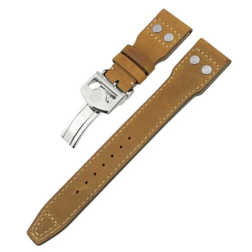 Bracelet de montre de rivet en cuir authentique 20mm 21mm 22mm pour IW377714