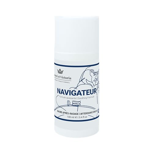 HENRI ET VICTORIA Aftershave Balm for Men | Navigateur Scent | Canadian Made by Skilled Artisan | After Shave Balm Prevent and Cure Razor Burns | 100 ml (3.4 oz)