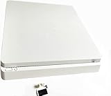 Top Upper & Bottom Lower Housing Shell Case Cover Protective Cover for PS4 Slim Console Replacement （White）