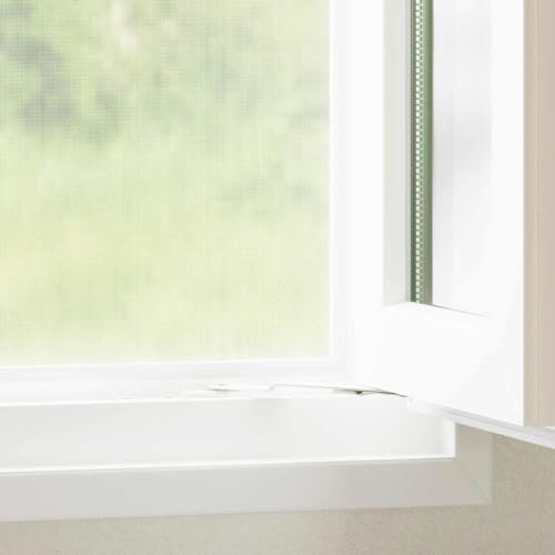 Qnhdfrt Moustiquaire blanche - 80 x 1000 cm - En fibre de verre robuste - Design moderne - Grille de protection contre les moustiques et les oiseaux - Pour balcon, terrasse et jardin