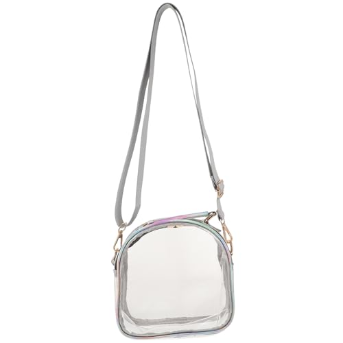 NOLITOY Transparent Sequins Backpack Lightweight School Satchel with Straps for Summer Beach Trips Cute Design with Side Pockets and Beads