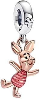 Lkwidi Piglet Bead Charm- 925 Sterling Silver Pendant,Girl Jewellery Beads Gifts for Women Bracelet Necklace