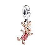  Lkwidi Charme Schwein Charms-Anhänger 925 Sterling Silber Charm Bead Pendant für Europäische Armbänder und Halsketten