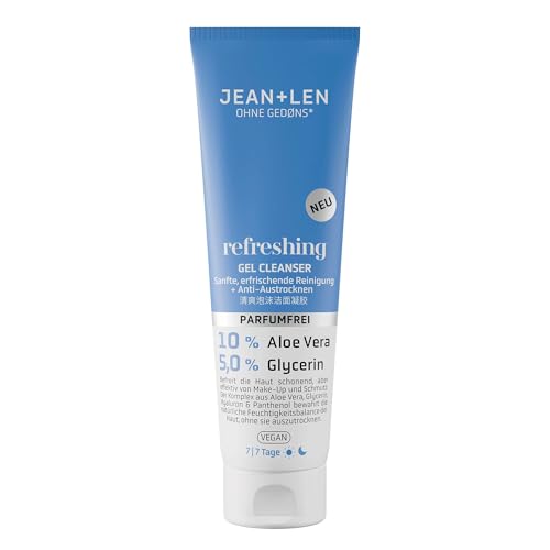 Jean & Len Refreshing Gel Cleanser, ideal für jeden Hauttyp, ölfreie Gel-Textur, schonende Reinigung, bewahrt die Haut vor dem Austrocknen, parfümfreies Reinigungsgel, vegan, 125 ml Jean & Len Refreshing Gel Cleanser, ideal für jeden Hauttyp, ölfreie Gel-Textur, schonende Reinigung, bewahrt die Haut vor dem Austrocknen, parfümfreies Reinigungsgel, vegan, 125 ml