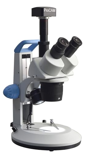 Radical Microscopio estéreo trinocular de larga distancia de trabajo de campo ancho 20X-40X aumento con luces LED superiores e inferiores y cámara USB de PC de 5 megapíxeles