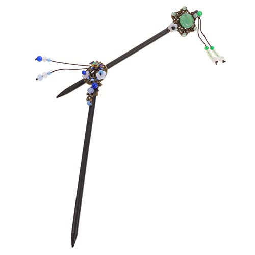 IWOWHERO 2 個 ヘアアクセサリー あなたはヘアピン 形をした 伝統的 レトロ 装飾 アンティーク ヘアフォーク お団子用ヘ ック 髪用箸 ロングヘ ック 髪箸 木、金属