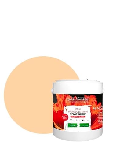 BOX DECO COULEURS Pintura natural ecológica interior exterior con aspecto satinado Natura – 2,5 l/33 m² [Clase energética A+], Beige Nude
