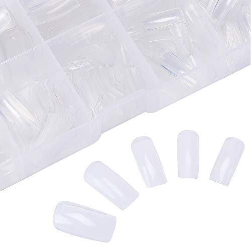 Krofaue A-95 Square Nails Tips 500 Pcs False Acrylic Fingernails Full Cover French Artificial Nails Tip 10 Sizes thumb #5