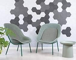 Paneles acústicos hexagonales, pack de 6, panel de absorción acústica de alta densidad 12 x 14 x 0.4 pulgadas, para tratamiento acústico (blanco) miniatura 5