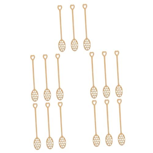 MAGICLULU 15 Piezas Amor Cuchara de Miel palitos de Miel Huecos Beber una Cuchara para Palo para Remover cucharón de Mermelada Cuchara de cucharas de Miel de Madera