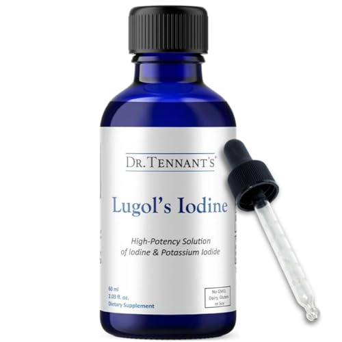 Liquid Lugol's Iodine Supplement 2% | Potassium Iodide Formula | Thyroid & Hormonal Balance Support | 2 Fl Oz with Dropper | Dr. Tennant's